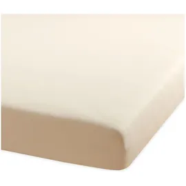 BettwarenShop Spannbettlaken Jersey-Elasthan 120 x 200 - 130 x 220 cm beige