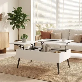 Homcom Couchtisch Weiß Spanplatte 50 x 58 x 100 cm