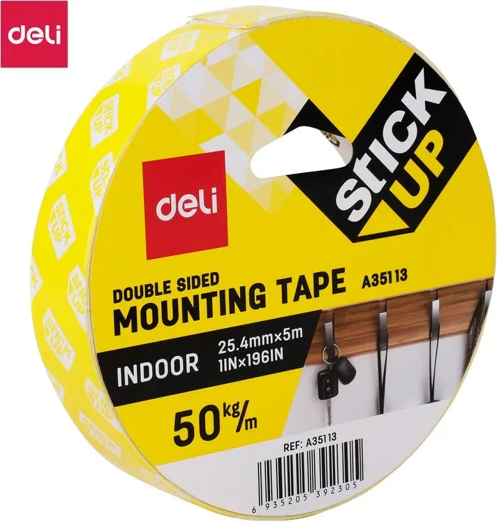 Deli Nano Montageband, starkes Klebeband, 196 Zoll, 1 Rolle