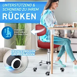 TRESKO Drehhocker Kunstleder Rot