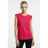Vero Moda T-Shirt VERO MODA "VMEMILY SL GATHERING TOP JRS NOOS", Damen, Gr. XL, pink (jazzy), Jersey, Obermaterial: 100% Baumwolle, regular fit hüftlang, Rundhals, Flügelärmel Spitze, Shirts T-Shirt, Baumwolle, regular fit, Spitze