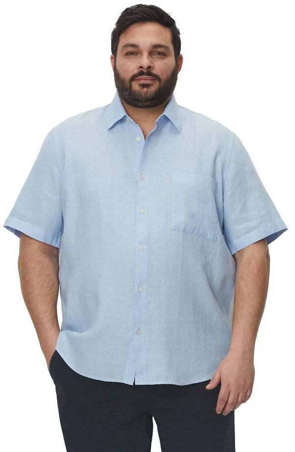 Marc O'Polo Kurzarmhemd aus reinem Leinen blau 5XL