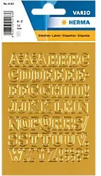HERMA 4183 Buchstaben A-Z Etiketten 12 mm Gold 10 Packungen mit 560 Etiketten