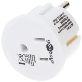 goobay Netzadapter US/Japan, Weiß - Schutzkontaktstecker (Typ F, CEE 7/7) > US-/Japan-Buchse (Typ B, NEMA 5-15, 3-polig)
