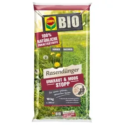 COMPO BIO Rasendünger Unkraut & Moos Stopp 10 kg für 200 m2