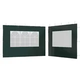 Arborthrum Partyzelt-Seitenwände 2 Stück mit Fenster Seitenwand für Pavillon Seitenplane Ersatzwand für Partyzelt Gartenzelt PE Grün
