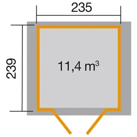 Weka Gartenhaus 224 2,35 x 2,39 m rot