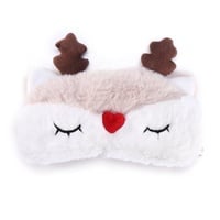 Schlafmaske Flauschige Augenmaske Kinder Schlafmaske Augenmaske Schlafaugenmaske Stich Schlafmaske So Geschenksets für Mädchen Schlafset Schlafgeschenkset Pyjamaparty Seidenaugenbinde(Reindeer)