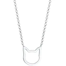 Elli Erbskette Cut-Out Katze Anhänger Trend 925 Silber Ketten   Damen 