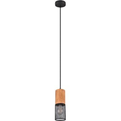 Design Hänge Leuchte Holz Decken Pendel Lampe schwarz-matt Käfig Design Ess Zimmer Beleuchtung