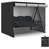 MCombo Hollywoodschaukel Abdeckung 3-4 Sitzer Oxford Schwarz