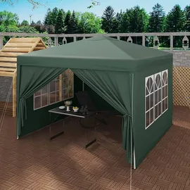 Woltu Faltpavillon 3 x 3 m inkl. 4 Seitenteile Grün