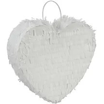 Relaxdays Pinata Herz-Form 25 cm x 30 cm x 7,5 cm Weiß