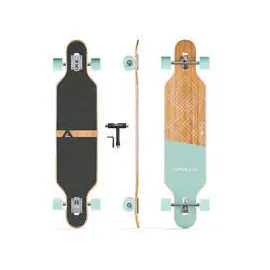 Apollo Twin Tip DT Longboard 36" inkl. T-Tool türkis|naturholzfarben 36"