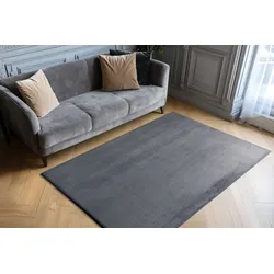 Fellteppich OBSESSION "Infinity 200", grau, B:120cm H:40mm L:170cm, Polyester, Teppiche, Kunstfell, Uni Farben, Kaninchenfell Haptik, supersoft