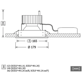 LTS Licht & Leuchten Einbaustrahler 36W 3530lm 45° schwarz SCELP 401.3030.45
