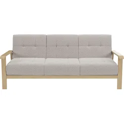 3-Sitzer SIT & MORE "Billund", beige, B:199cm H:88cm T:106cm, 100% Polyester, Sofas, Armlehnen aus Buchenholz in natur, verschiedene Bezüge und Farben