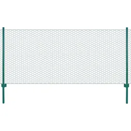 vidaXL Maschendrahtzaun mit Pfosten 25 x 1 m Grün/Stahl