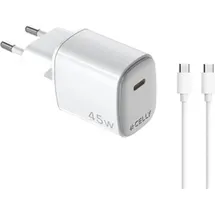 CELLY UPTC1USBC45WCTC, Drinnen, AC, USB, 2 m, Weiß - Weiß