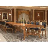 Casa Padrino Luxus Barock Esstisch Braun / Gold - Verschiedene Größen - Prunkvoller Massivholz Esszimmertisch - Hotel Restaurant Schloss Möbel -... - Braun/Gold