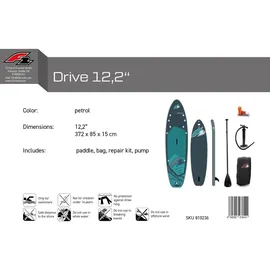 F2 SUP Board Stand Up Paddle Board Drive 372 x 0,12 m Petrol