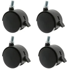 MS Beschläge Kunststoffrolle Schwarz Lenkrolle Möbelrolle Möbeltransportrolle Ø40mm 4er Pack
