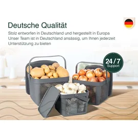 uandu Aufbewahrungskorb 3er Set  grau 30 x 20 x 15 cm