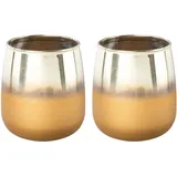 Creativ deco Windlicht Weihnachtsdeko 12 cm gold