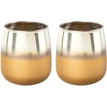 Creativ deco Windlicht Weihnachtsdeko 12 cm gold
