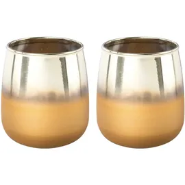 Creativ deco Windlicht Weihnachtsdeko 12 cm gold