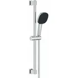 Grohe Vitalio Comfort 110 Brausestangenset wassersparend-8l pro Min 3 Strahlarten, Kleben oder Bohren), eckig, chrom, 26096001,