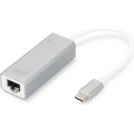 Digitus USB 3.0 Gigabit Ethernet Adapter Typ-C zu RJ45 St./Bu. weiß