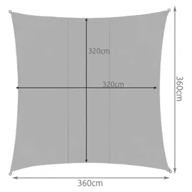 gardlov 23164 Sonnensegel 3,6x3,6 m grau - Grau