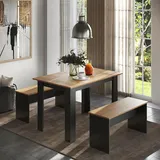 Vicco Sentio 110 cm 3-tlg. anthrazit/goldkraft eiche