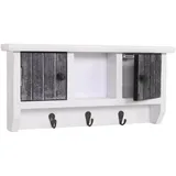 Hegele - Schlüsselbrett Hhg-461, Schlüsselkasten Schlüsselboard Mit Türen, Massiv-holz Mvg-zertifiziert Shabby Grau-weiß