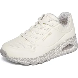 SKECHERS Uno- Safari Time Natural/Off White/Leopard Trim 36