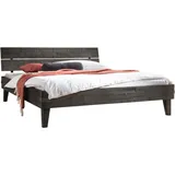 Hasena Aloa Akazie massiv, mit Massivholzkopfteil, zwei verschiedene Liegehöhen grau (grau, grau) B:166cm H:87cm L:216cm, Betten, Bettgestell,