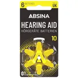 Absina Hörgerätebatterie ZA 10 1.4 V 6 St. Zink-Luft PR70