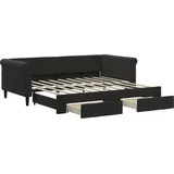 vidaXL Tagesbett 90 x 190 cm Schwarz