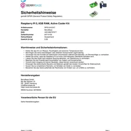 BerryBase Raspberry Pi 5, 8GB RAM, Active Cooler Kit