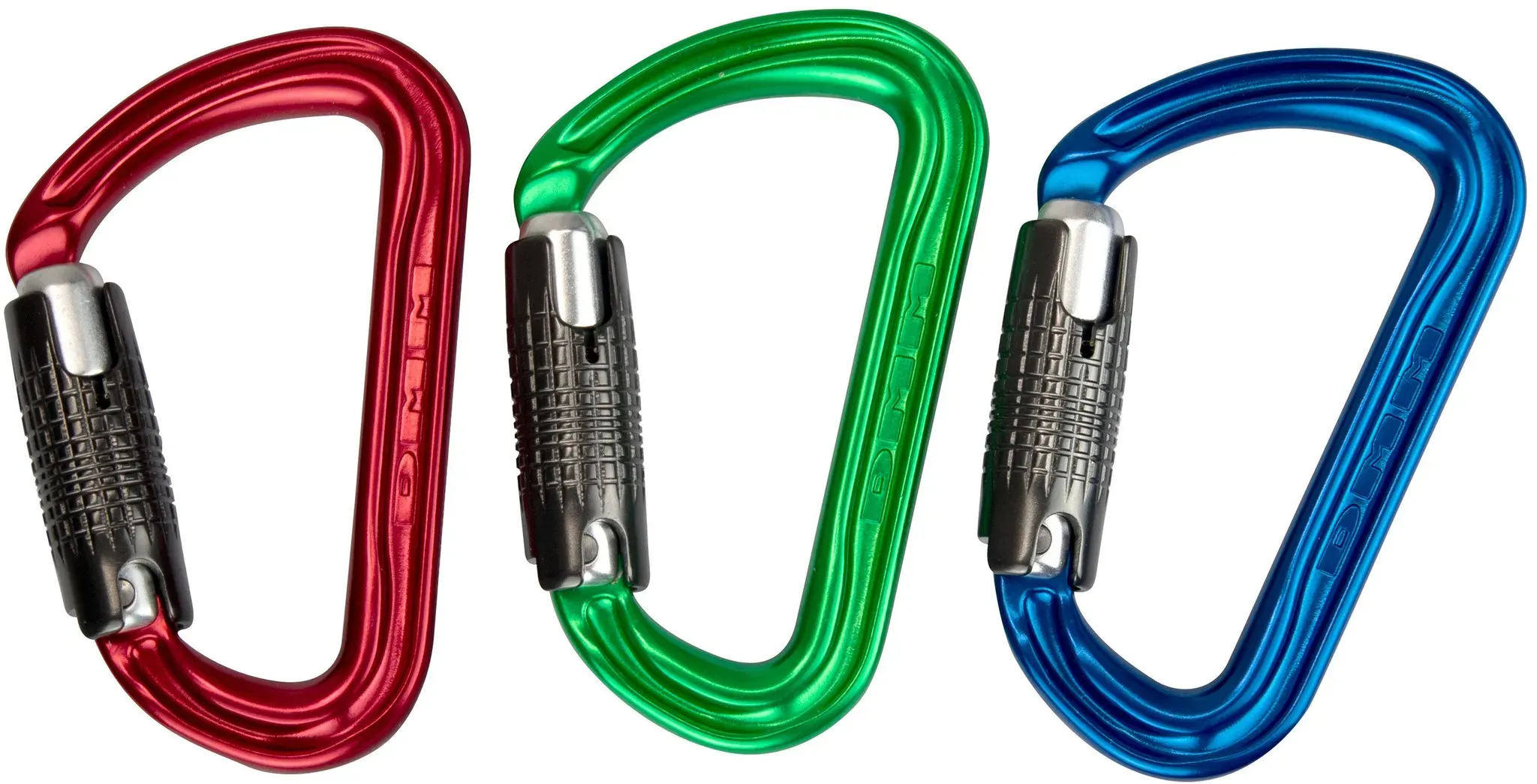 Karabiner Shadow Locksafe, Alu, Colourpack à 3 Stück, blau/rot/grün