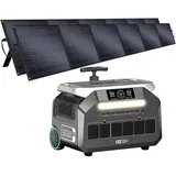 IEE 3200W Solargenerator P3200 mit 2x500W Solarpanel, 2048Wh Tragbare Powerstation, LiFePO4 Akku, 0–80% in 45 Min.Laden, APP, 16 Anschlüsse, Portable Power Station für Camping/Wohnmobile/Notstrom