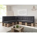 sunnypillow Palettenkissen Palettenkissen VERONA 8er Set, palettenmöbel palettencouch polsterauflage 120 x 80 grau