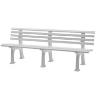 Proregal Gartenbank Antigua | 4-Sitzer | Weiß Kunststoff 200x74x54