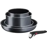 Tefal L1589042 Frypan set Ingenio XL Force, 5 pieces, 16cm/20cm/22cm/28 cm+handle, Black, Pfanne + Kochtopf, Schwarz
