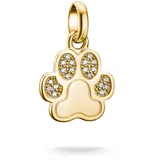 Thomas Sabo Charm Club Connect Charm-Anhänger Pfote mit Steinen 18k Vergoldung Recyceltes 925 Silber CC1259-414-14