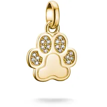 Thomas Sabo Charm Club Connect Charm-Anhänger Pfote mit Steinen 18k Vergoldung Recyceltes 925 Silber CC1259-414-14
