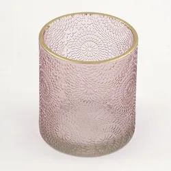 Windlicht mit Goldrand Ornamentdesign
