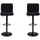 Home4You Barhocker 2er Set, Schwarz - Webstoffbezug - Metallgestell - höhenverstellbar - 2er Set