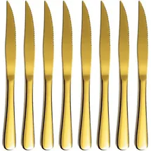 luxuskollektion Steakmesser Set 8-tlg. Edelstahl Weiß